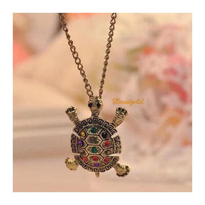 

Stylish Tortoise Colors Crystal Rhinestone Lady Gift Necklace Chain Pendant New