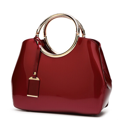 

CAROLING ANGEL Fashion Bright Patent Leather Handbags Messenger Bag Handbags Wild Shoulder Bag for Lady
