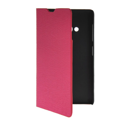 

MOONCASE Slim Leather Side Flip Wallet Card Slot Pouch with Kickstand Shell Back чехол для Nokia Lumia 535 Hot pink