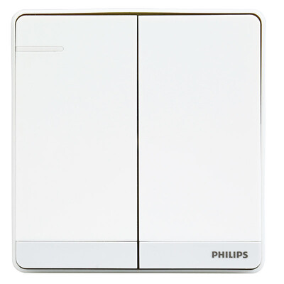 

Philips (PHILIPS) switch socket fly series four open double control large rocker switch with fluorescent indicator white