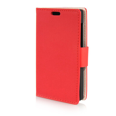 

MOONCASE Leather Side Flip Wallet Card Slot Pouch Stand Shell Back ЧЕХОЛ ДЛЯ Microsoft Lumia 435 Red