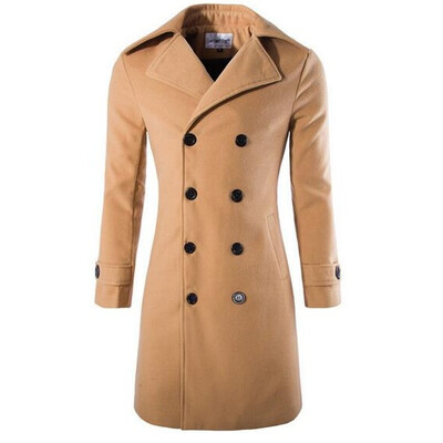 

Zogaa New Mens Wool Coat Double Breasted