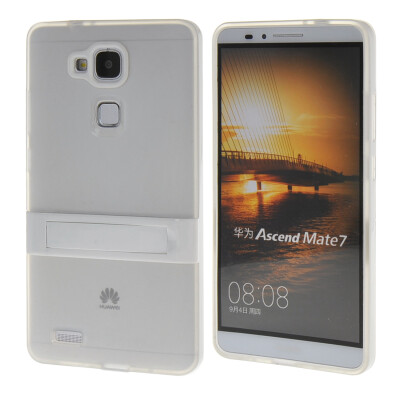 

MOONCASE Jelly Color Silicone Gel TPU Skin Slim With Stand Back Case Cover for Huawei Ascend Mate 7 Clear