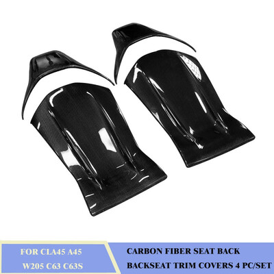 

Carbon Fiber Seat Back Backseat Trim Covers 4 PCSet Fit For BENZ CLA45 A45 W205 C63