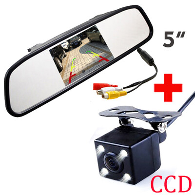 

5 Inch TFT LCD Auto Car Rear View Mirror Monitor Parking Night Vision Car Rearview Reverse Camera Wide Angle