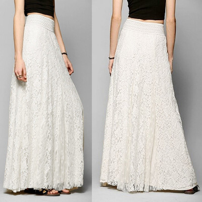 

Summer Fashion Women Lace Layered Hitched Maxi Skirt A Line Gypsy Boho Long Asymmetric Dress