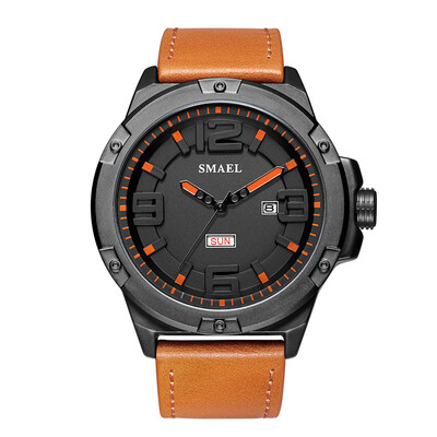 

2018 Watch Outdoor Sports Quartz Watch Waterproof Calendar Leather Multi Function Mens Watch