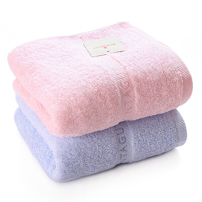 

Montagut towel home textile plain embroidered face towel 2 cotton soft absorbent blue powder 100g strip 3475cm