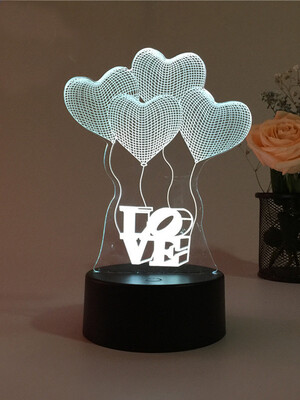 

AINA red blue&purple four heart night light