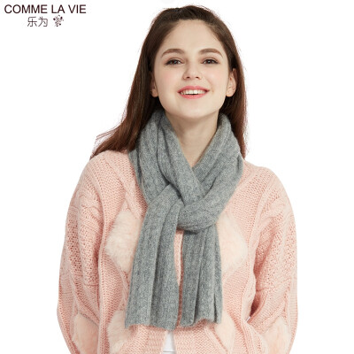 

Le for comme lavie wool scarf ladies fall winter wool knit scarf womens winter warm Korean version of the solid color BARBIE Barbie B16FC350 gray code