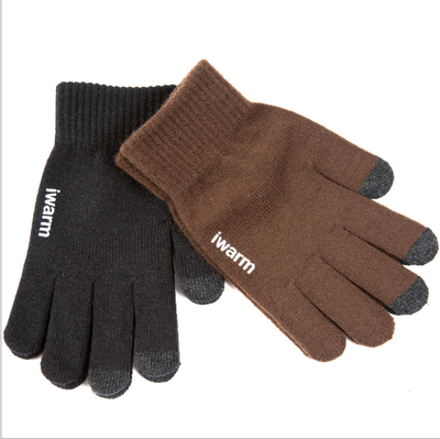 

New men&women in autumn&winter knitted thickened&fleece warm&non-slip touch screen gloves