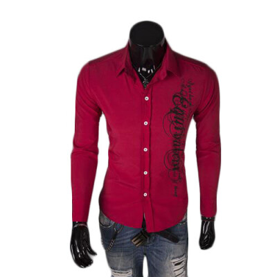 

Zogaa New Mens Shirt Printing Long Sleeve Slim