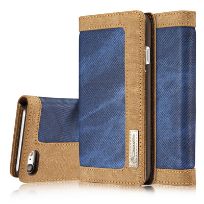 

Iphone 7 Plus8 Plus Luxury Canvas Villus Vintage Multi-function Wallet Card Clip Protection Cover Stand Phone case