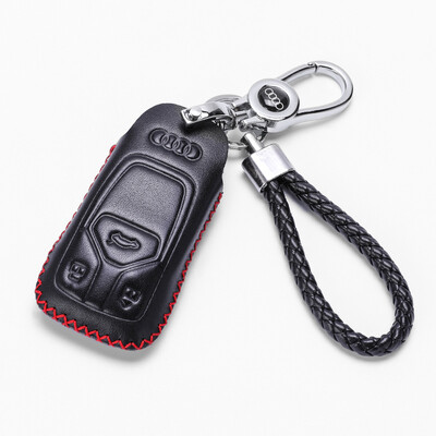 

KING ETING Audi Key Case Leather Key Case New Q7 A4L A5 TT Special Car Keychain D Style Red