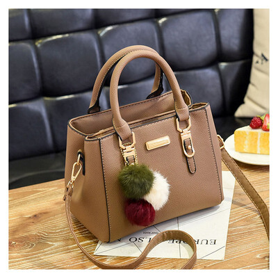 

SMOOZA brand women hairball ornaments totes solid sequined handbag hot sale party purse ladies messenger crossbody shoulder bags