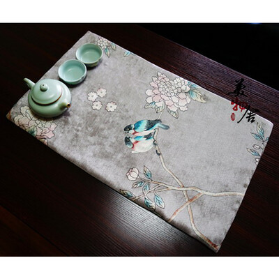 

Freeshipping Ink Wash Paint Bird Flower Heat Insulation Dining Table Mat Placemat Disc Bowl Coasters Waterproof Slip-resistant Mat