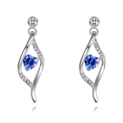 

Heart Crystal from Austrian Drop Earrings For Women Fashion Jewelry Valentines Day Gift High Quality Accessories 28903
