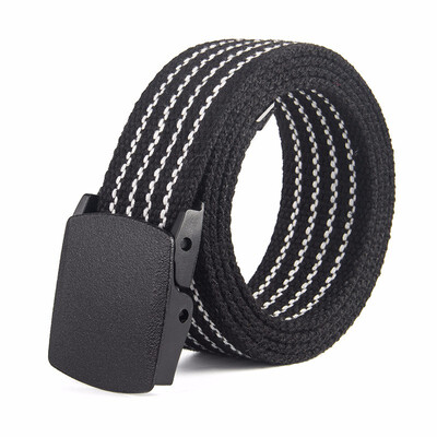

Metal-free buckle belt striped canvas belt woven belt canvas belt casual cotton belt