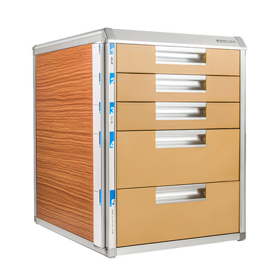 

Jinlongxing glosen desk storage box multi-layer file data cabinet racks drawer storage box with lock five-layer file cabinet wood color