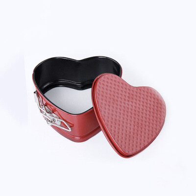 

YINUO Heart Shape Non-stick Carbon Steel Mold Buckle Removable Bottom Springform Pan Chiffon Cake Mould Baking Pastry Tools