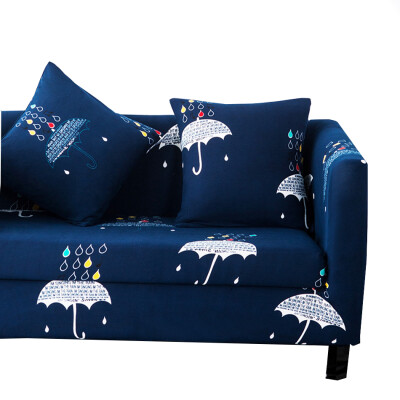 

Universal Dark Blue Flowers Elastic CouchCorner Sofa Slipcovers For Living Room Stretch All-inclusive Sofa Covers