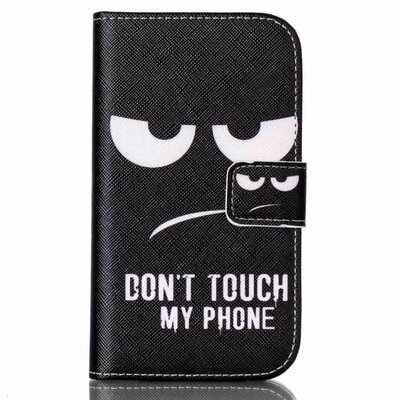 

MITI DON'T TOUCH MY POHONE Print Flip Leather Wallet Case Holder Cover For Samsung Galaxy Xcover 3 G388F