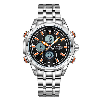

Men Luxury Brand Full Steel Quartz Clock Digital LED Wristwatch Army Military Sport Watch NAVIFORCE 9049