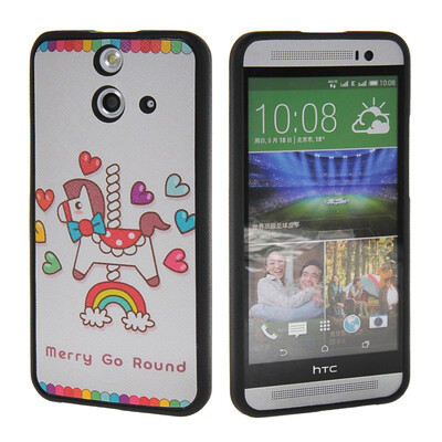 

MOONCASE Cute Pattern Soft Flexible Silicone Gel TPU Skin Shell Back ЧЕХОЛ ДЛЯ HTC One E8