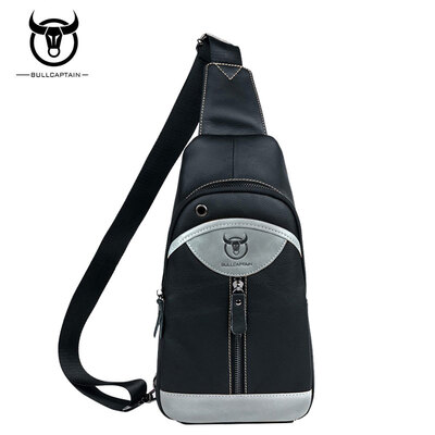 

BULL CAPTAIN Small sling chest bag Brand men causal messenger bag Male Shoulder Bags Fashion Genuine Leather Crossbody Bags