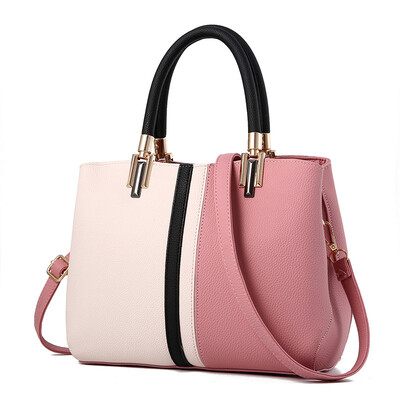 

Fashion Womens Handbag Simple Large Bags Contrast Color Shoulder Messenger Bag