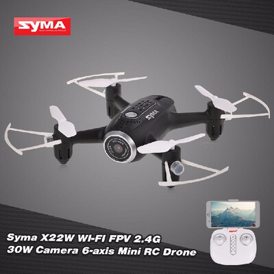 

Original Syma X22W Wi-Fi FPV 03MP Camera Selfie Drone 24G 4CH 6-Axis Mini Aircraft Altitude Hold RC Quadcopter RTF