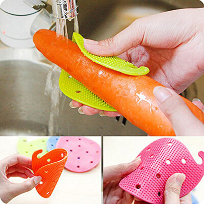 

Cntomlv 1 pc Vegetable Cleaning Brush Cute Shape Random Color Silicone Fruits Easy Cleaning Brush Potato Carrot Ginger Cleaning