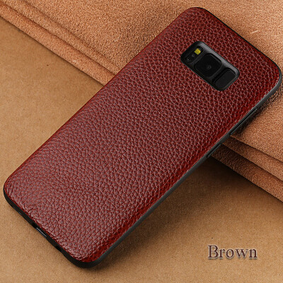 

Genuine Leather Phone Case For Samsung S8 Case Litchi Texture Back Cover For Note 8 S7 edge Case