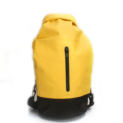 

Yellow Waterproof Dry Bag Daypack Backpack With Zipper For Canoeing Water Sports