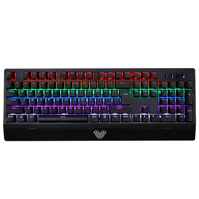 

Тележка (AULA) Free Wings Blending Mechanical Keyboard 104 Key Game Keyboard Machine Green Axis Black Edition