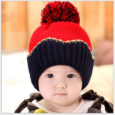 

Buebos Ninos 2015 Winter New Baby Hat Korean Cute Crown Kids Children Wool Knitted Hat Elastic Hat