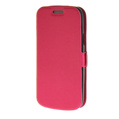 

MOONCASE Slim Leather Side Flip Bracket Case Cover for Samsung Galaxy S4 Mini i9190 Hot pink