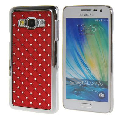 

MOONCASE Galsxy А3 Футляр Роскошные Chrome горный хрусталь Bling Звезда задняя крышка чехол для Samsung Galsxy A3 красный
