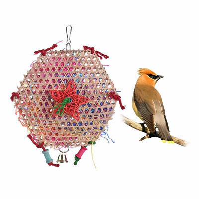 

Natural Parrot Chew Bite Swing Toy Colorful Bird Cage Accessories Hanging Toys for Parakeet Budgie Macaw Cockatoo