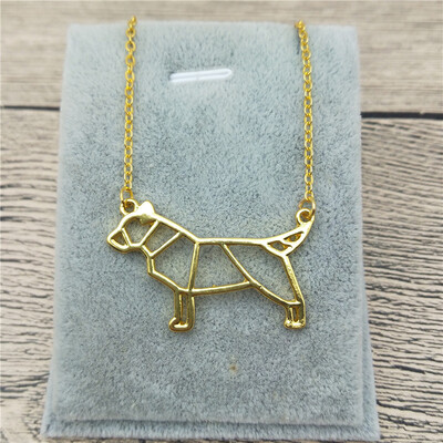 

New Origami Bull Terrier Necklace Bull Terrier Charm Female Male Gift Necklace Fashion Women Jewellery Geometric Jewellery