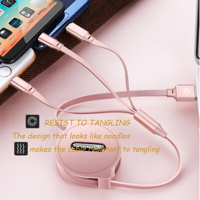 

Cafele 12m Micro USB Type C 3 in 1 Phone Cable Fast Charging Data Cable Android Charger Cables Apple data transfer