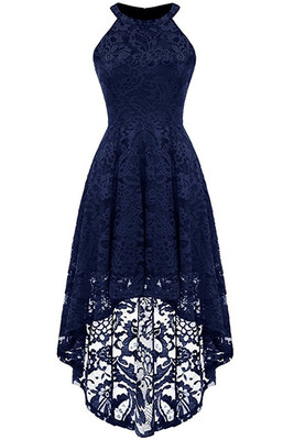 

Lace Dress Female Robe Casual Rockabilly High Low Sleeveless Swing Summer Dresses 2018 Hot