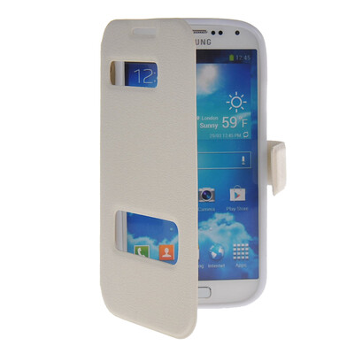 

MOONCASE View Window Leather Side Flip Pouch Stand Shell Back ЧЕХОЛ ДЛЯ Samsung Galaxy S4 I9500 White