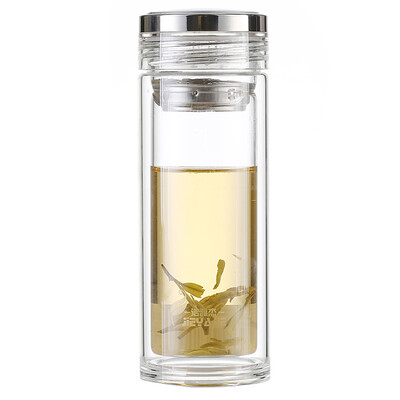 

Jie Yajie чашка двойная стеклянная чашка (350 мл) чашка с фильтром чай изоляция стеклянная чашка 5207