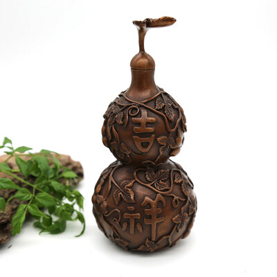 

Hand-made Red Copper Gourd Decoration Вес нетто: 600 г (прибл.) Ручная китайская классическая традиционная традиционная технология