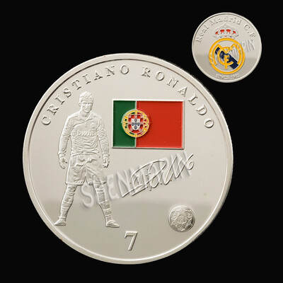 

Ronaldo football coin Brazilian soccer World Cup superstar cristiano ronaldo challenges the coins collection of soccer stars