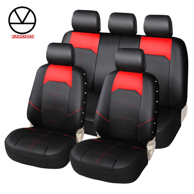 

KAWOSEN Luxury PU Leather Car Seat Covers Fashion Design Universal Fit Most Cars SUV Seat Covers Car Seat Protector For Toyota