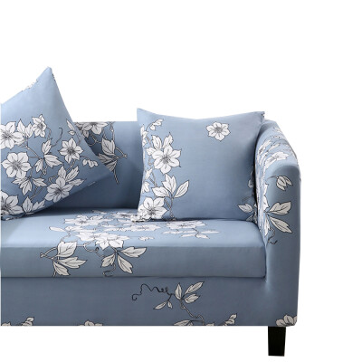 

Universal Dark Blue Flowers Elastic CouchCorner Sofa Slipcovers For Living Room Stretch All-inclusive Sofa Covers