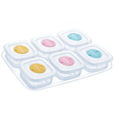 

Jide JDCOCO food supplement box baby snacks portable with lid storage box food supplement box frozen 6 sticks 80ml green pink yellow