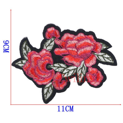 

1 Pcs Badge Flower Patches Iron Sew-on Rose Embroidery Motif Applique Garment Children Women DIY Clothes Sticker Wedding Party